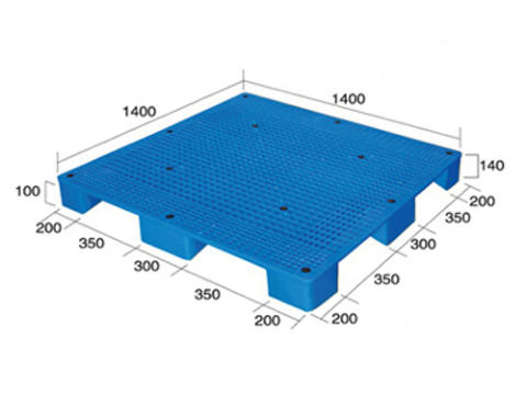 1414網格九腳（置鋼管）塑料托盤