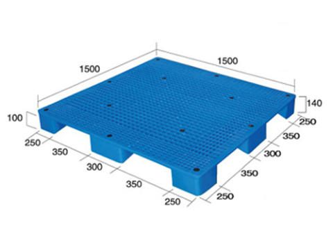 1515網格九腳（置鋼管）塑料托盤